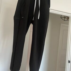 Figs Black Jogger Sweatpants with Tapered Leg